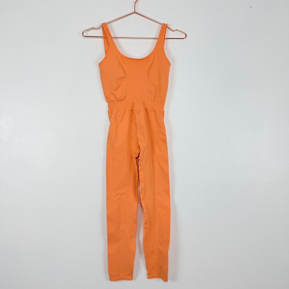 Free People Movement x The Class Bodysuit Womens XS/S Orange Seamless Pilates - Picture 2 of 13